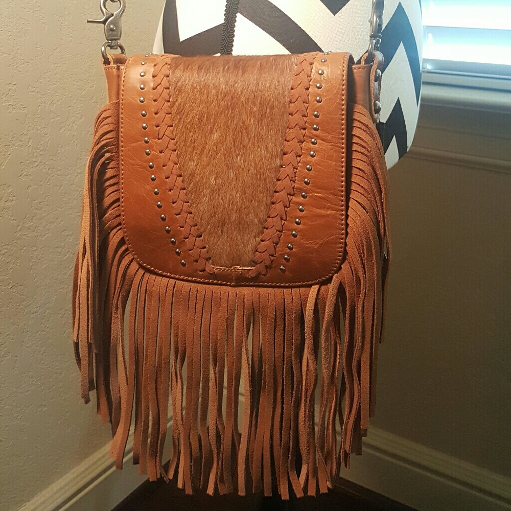 Brown Fringe Montana West Cross body bag